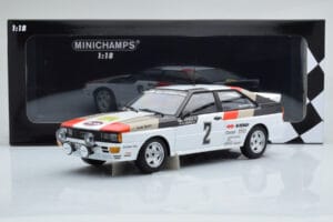 Audi Quattro Audi Sport #1 H. Mikkola / A. Hertz Winners International Swedish Rally 1981 Minichamps 1:18 155811102 Metāls — attēls 6 no 6