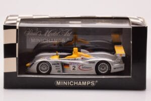 Audi R8 Infineon #2 L. Aiello / R. Capello / Pescatori 2nd Place 24 Hours of Le Mans 2001 Minichamps 1:43 400011202 Metāls — attēls 4 no 4