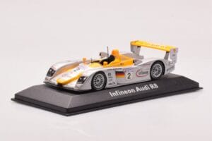 Audi R8 Infineon #2 Winner ALMS Petit Le Mans 2002 Minichamps 1:43 400021382 Metāls — attēls 2 no 4