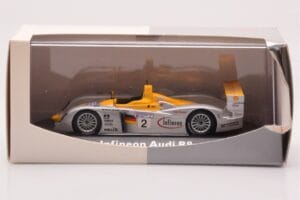 Audi R8 Infineon #2 Winner ALMS Petit Le Mans 2002 Minichamps 1:43 400021382 Metāls — attēls 4 no 4