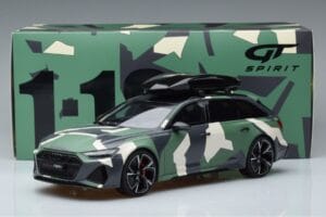 Audi RS6 C8 Avant Kamuflāža With Roof Top Asia Edition GT Spirit 1:18 CLDC014 Sveķi — attēls 6 no 6