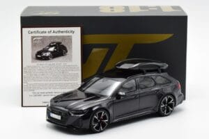 Audi RS6 C8 Avant Mythos Melns Ar Oglekļa Jumtu Asia Edition GT Spirit 1:18 CLDC007 Sveķi — attēls 6 no 6