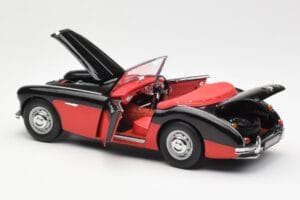 Austin-Healey 3000 Mk I Spider Melns Sarkans Kyosho 1:18 08141KR Metāls — attēls 5 no 8