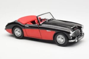 Austin-Healey 3000 Mk I Spider Melns Sarkans Kyosho 1:18 08141KR Metāls — attēls 6 no 8