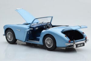 Austin-Healey 3000 Mk1 BN7 Zils Kyosho 1:18 08149HBL Metāls — attēls 3 no 8