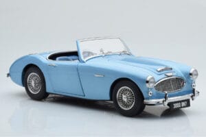 Austin-Healey 3000 Mk1 BN7 Zils Kyosho 1:18 08149HBL Metāls — attēls 6 no 8