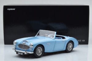 Austin-Healey 3000 Mk1 BN7 Zils Kyosho 1:18 08149HBL Metāls — attēls 8 no 8