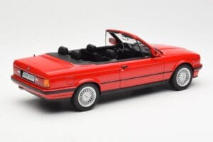 BMW 318i E30 Kabriolets Sarkans Norev 1:18 183210 Metāls — attēls 2 no 6
