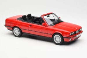 BMW 318i E30 Kabriolets Sarkans Norev 1:18 183210 Metāls — attēls 4 no 6