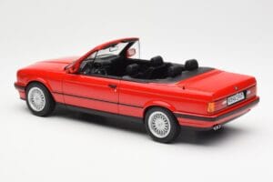 BMW 318i E30 Kabriolets Sarkans Norev 1:18 183210 Metāls — attēls 5 no 6