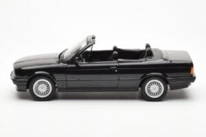 BMW 325i E30 Kabriolets Melns Metaliks Norev 1:18 183211 Metāls — attēls 3 no 6