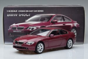 BMW 645Ci E63 Tumši Sarkans Kyosho 1:18 08701CR Metāls — attēls 7 no 7