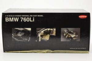 BMW 760Li E66 Melns Kyosho 1:18 08572BK Metāls — attēls 8 no 9