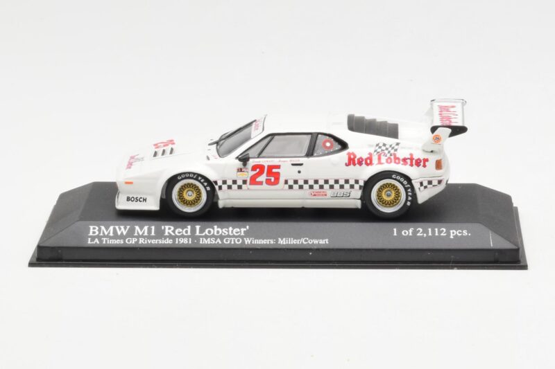 BMW M1 IMSA #25 Red Lobster Cowart / Miller LA Times Grand Prix Winner 1981 Minichamps 1:43