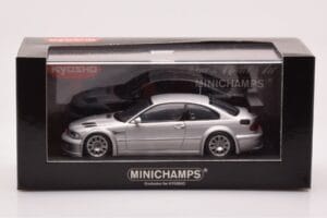 BMW M3 E46 GTR Street Sudrabs Minichamps 1:43 403012105 Metāls — attēls 4 no 4