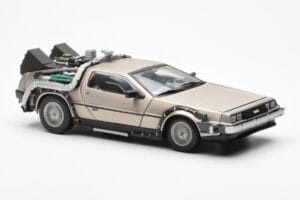 DeLorean DMC-12 Time Machine Back to the Future Sudraba Sun Star 1:18 2711 Metāls — attēls 6 no 8