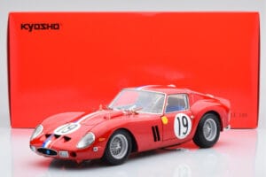 Ferrari 250 GTO #19 24 Hours of Le Mans 1962 Kyosho 1:18 08438A Metāls — attēls 10 no 10