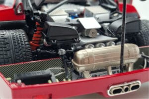 Ferrari F40 Sarkans Metaliks Asia Exclusive Kyosho 1:18 08416RM-G Metāls — attēls 13 no 14