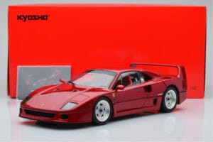 Ferrari F40 Sarkans Metaliks Asia Exclusive Kyosho 1:18 08416RM-G Metāls — attēls 14 no 14