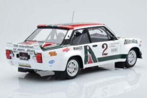 Fiat 131 Abarth Alitalia #2 W. Röhrl / C. Geistdörfer Rally Monte Carlo 1978 Kyosho 1:18 08376G Metāls — attēls 3 no 10