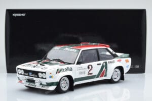 Fiat 131 Abarth Alitalia #2 W. Röhrl / C. Geistdörfer Rally Monte Carlo 1978 Kyosho 1:18 08376G Metāls — attēls 10 no 10