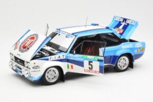 Fiat 131 Abarth #5 Team Fiat Works Rally Portugal 1980 Kyosho 1:18 08376A Metāls — attēls 2 no 8