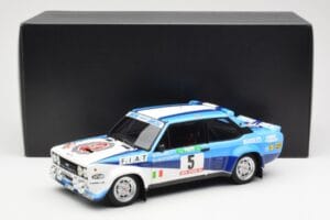 Fiat 131 Abarth #5 Team Fiat Works Rally Portugal 1980 Kyosho 1:18 08376A Metāls — attēls 8 no 8