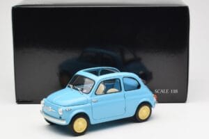 Fiat Nuova 500 Celeste Zils Kyosho 1:18 08966LB Metāls — attēls 8 no 8