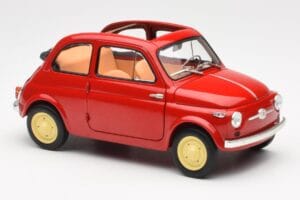 Fiat Nuova 500 Coral Sarkans Kyosho 1:18 08966R Metāls — attēls 6 no 8