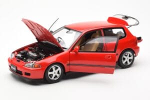 Honda Civic EG6 VTEC Sarkans LCD 1:18 LCD18018-RE Metāls — attēls 3 no 11