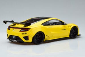 Honda NSX NC1 LB Works Liberty Walk Dzeltens GT Spirit 1:18 KJ034 Sveķi — attēls 2 no 6