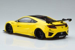 Honda NSX NC1 LB Works Liberty Walk Dzeltens GT Spirit 1:18 KJ034 Sveķi — attēls 5 no 6