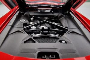 Lamborghini Aventador LP700-4 Andromeda Sarkans AUTOart 1:18 74669 Metāls — attēls 9 no 10