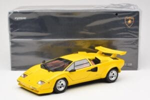 Lamborghini Countach LP 5000 Quattrovalvole Dzeltens Kyosho 1:18 08320Y Metāls — attēls 8 no 8