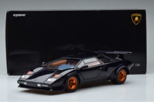Lamborghini Countach LP500S Walter Wolf Tumšzils Kyosho 1:18 08320D Metāls — attēls 11 no 11