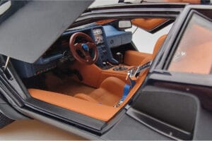 Lamborghini Countach LP500S Walter Wolf Tumšzils Kyosho 1:18 08320D Metāls — attēls 9 no 11