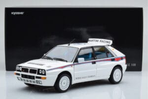 Lancia Delta HF Integrale 6 Balts Kyosho 1:18 08344E Metāls — attēls 8 no 8