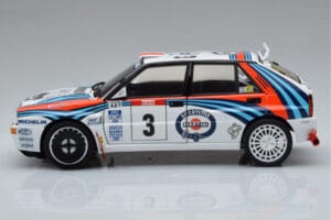 Lancia Delta HF Integrale Evoluzione #3 D. Auriol / B. Occelli Tour de Corse 1992 Kyosho 1:18 08348H Metāls — attēls 4 no 9