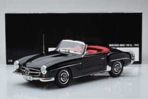 Mercedes 190 SL W121 Kabriolets Melns Minichamps 1:18 100037030 Metāls — attēls 8 no 8