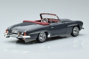 Mercedes 190 SL W121 Roadster Pelēks Norev 1:18 183402 Metāls — attēls 3 no 8