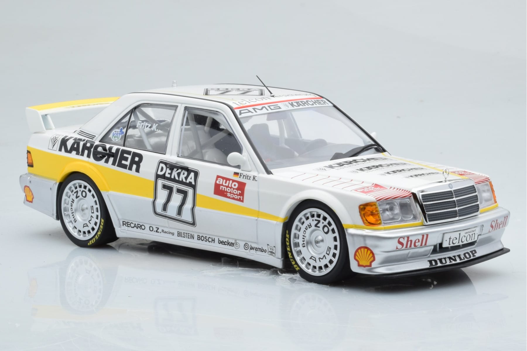 Mercedes 190E 2.5-16 W201 EVO 1 Karcher #77 F. Kreutzpointer Team AMG-Mercedes DTM 1990 Minichamps 1:18 155903677 Metāls — attēls 4 no 6
