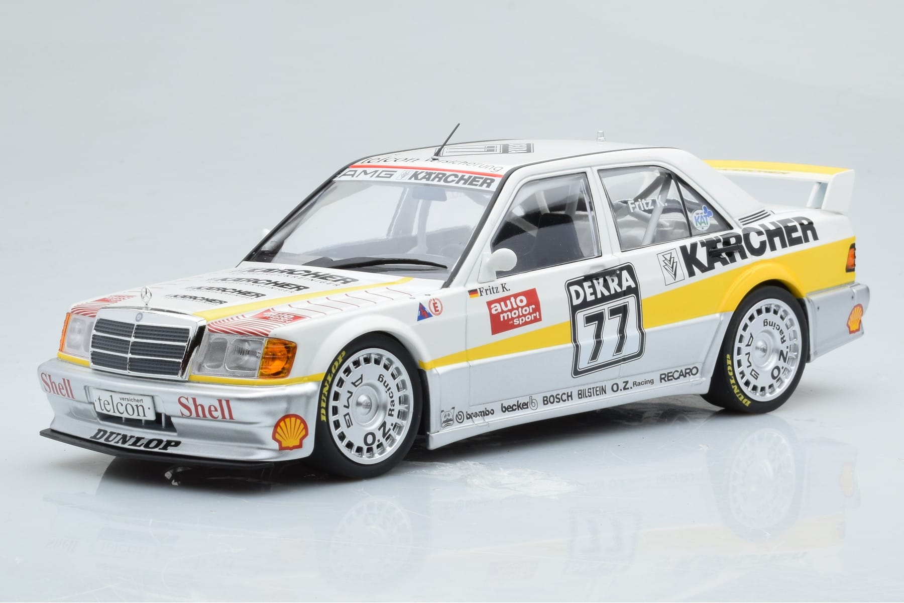 Mercedes 190E 2.5-16 W201 EVO 1 Karcher #77 F. Kreutzpointer Team AMG-Mercedes DTM 1990 Minichamps 1:18 155903677 Metāls