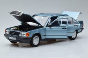 Mercedes 190E W201 Gaiši Zils Norev 1:18 183828 Metāls — attēls 2 no 7