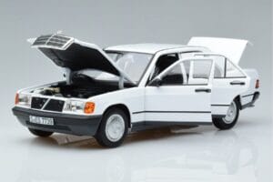 Mercedes 190 E W201 Balts Norev 1:18 183820 Metāls — attēls 2 no 7