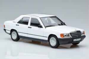 Mercedes 190 E W201 Balts Norev 1:18 183820 Metāls — attēls 5 no 7