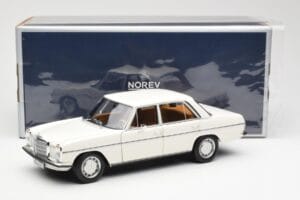 Mercedes 200 W115 Balts Norev 1:18 183770 Metāls — attēls 8 no 8