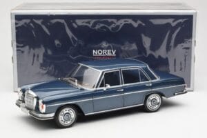 Mercedes 280 SE W108 Tumši Zils Metaliks Norev 1:18 183534 Metāls — attēls 8 no 8