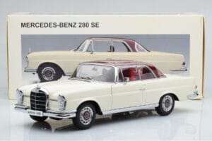 Mercedes 280 SE W108 Balts AUTOart 1:18 76287 Metāls — attēls 8 no 8