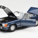 Mercedes 300 SL R107 Jūrnieciskais Zils Norev 1:18 - image 2 of 8