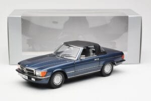 Mercedes 300 SL R107 Jūrnieciskais Zils Norev 1:18 183466 Metāls — attēls 8 no 8